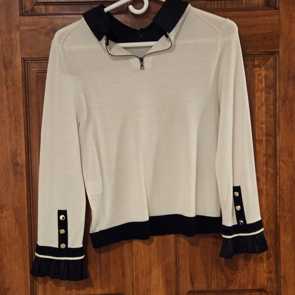 Alice + Olivia Black and White Blouse